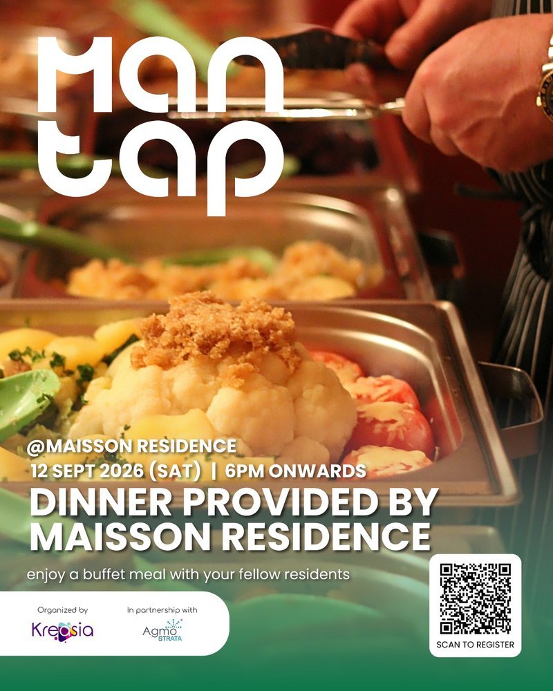 Dinner provided by Maisson Residence, a buffet meal from 6pm onwards
